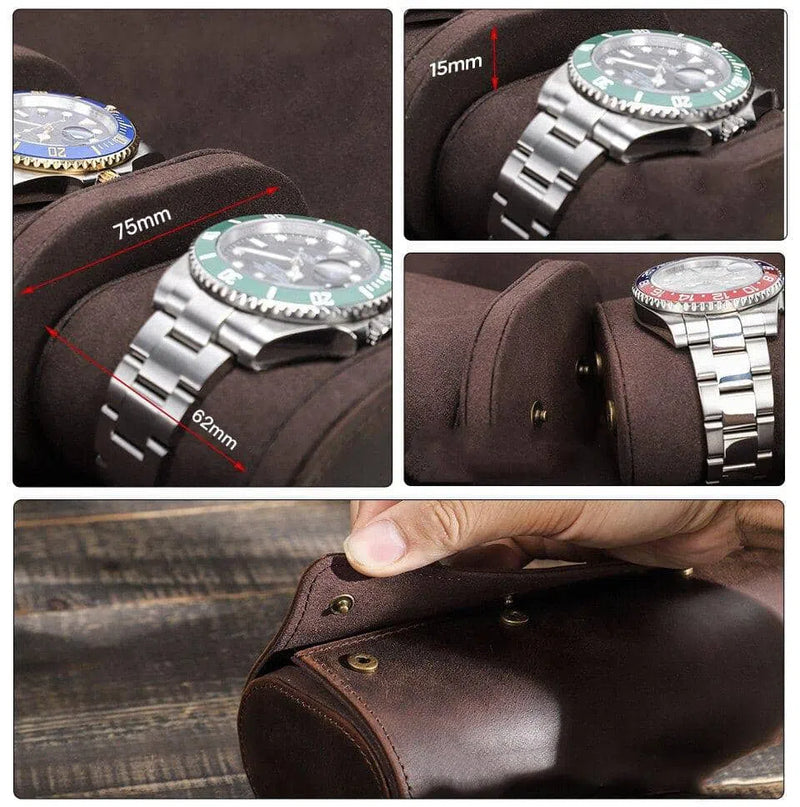 LEATHER ROLL FOR 6/8 WATCHES - VINTAGE